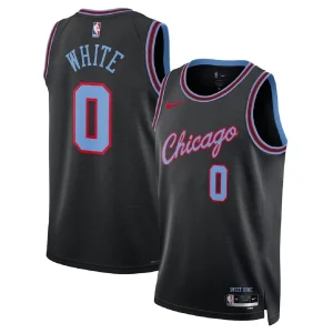 Chicago Bulls Coby White #0 Black 2025/26 Swingman Jersey - City Edition