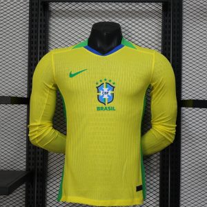 Brazil 2025 Home Jersey (Player Version, Long Sleeve)