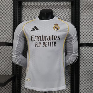 Real Madrid 2025/26 Home Jersey (Player Version, Long Sleeve)