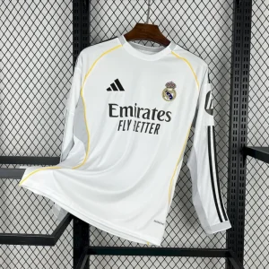 Real Madrid 2025/26 Home Jersey (Fan Version, Long Sleeve)