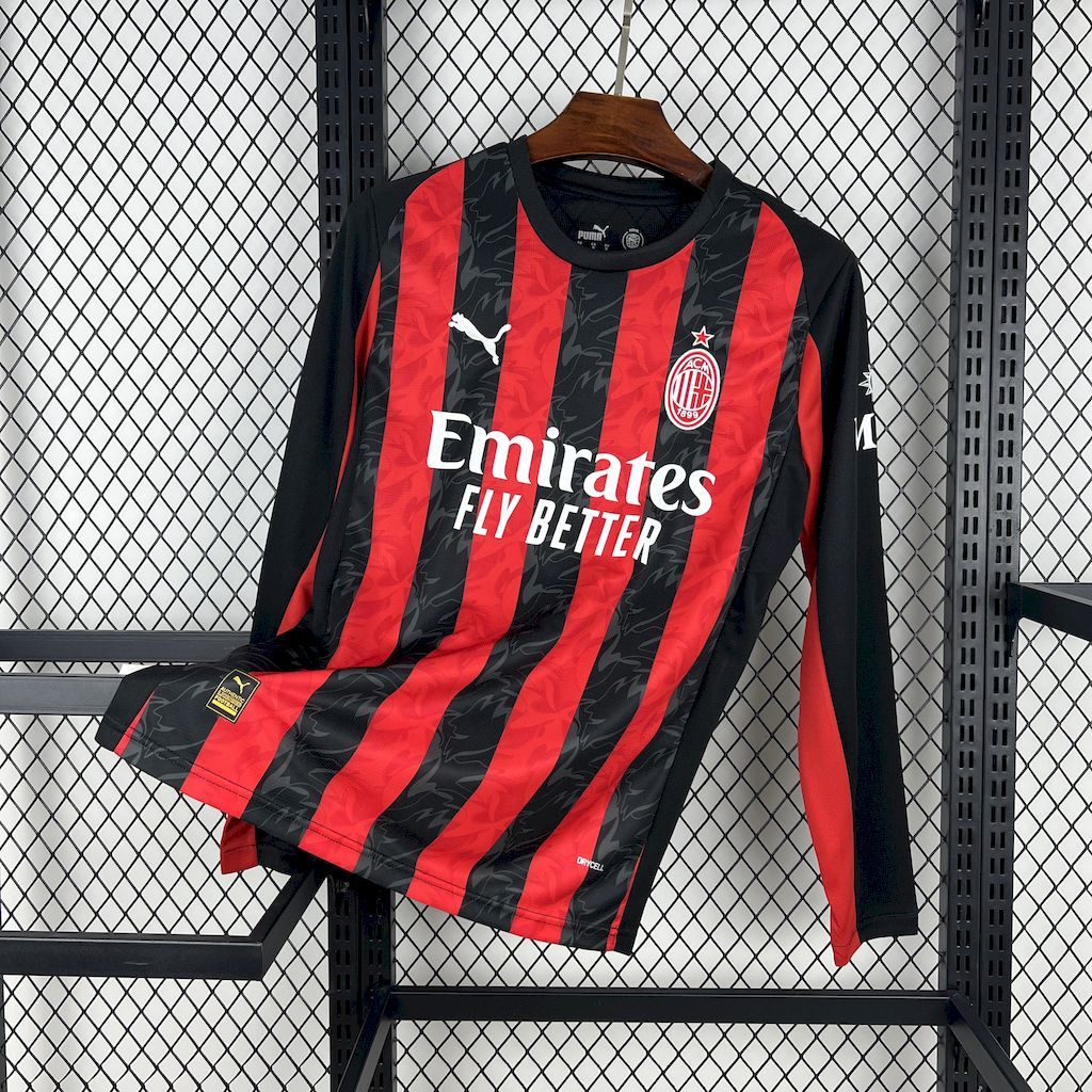 AC Milan 2025/26 Home Jersey (Long Sleeve)