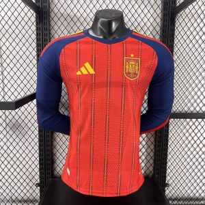 Spain 2026 World Cup Home Jersey (Player Version, Long Sleeve)