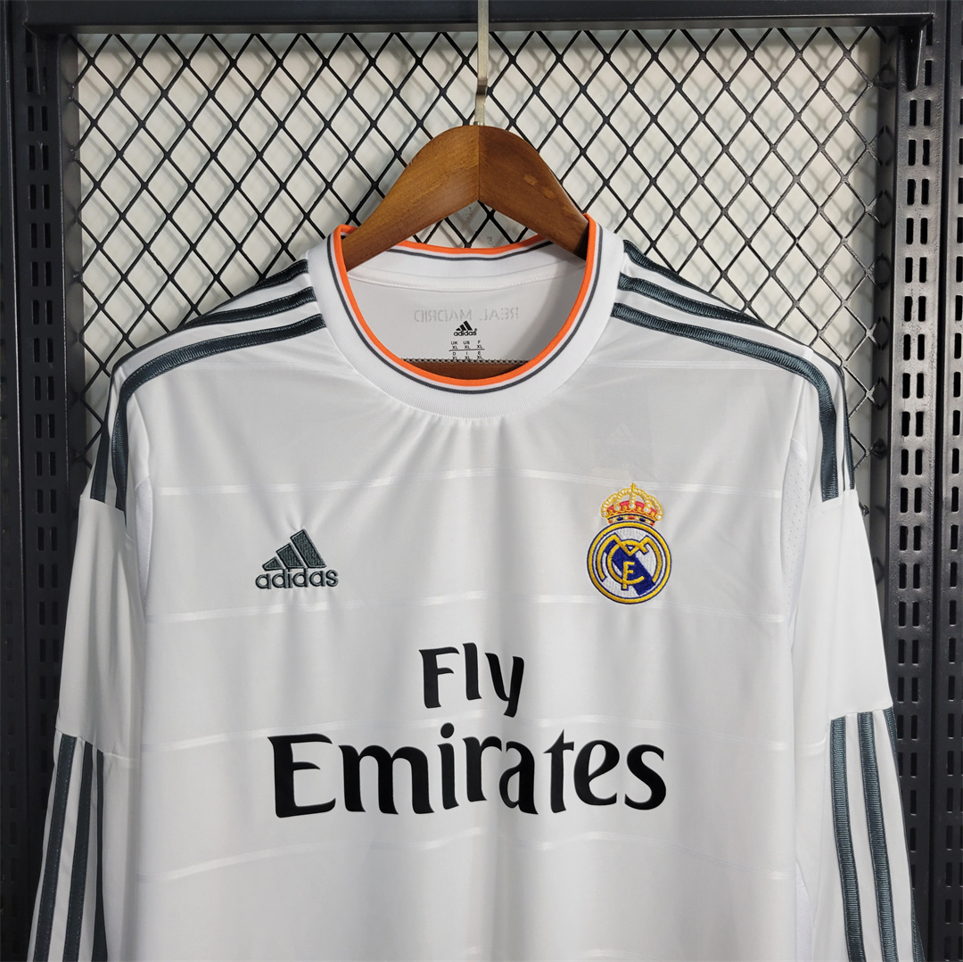 Real Madrid 2013/14 Home Retro Jersey (Fan Version, Long Sleeve) - Image 3
