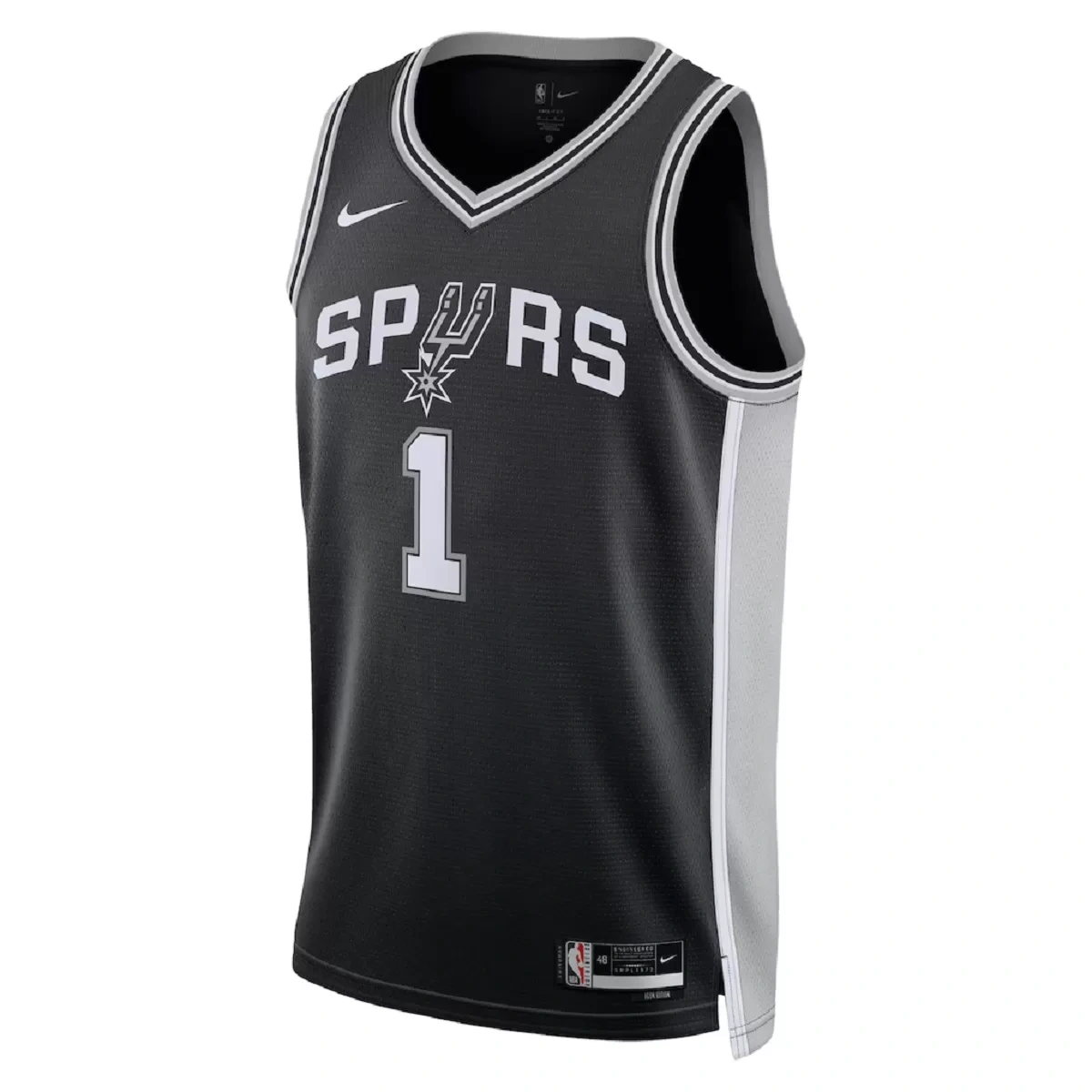 San Antonio Spurs Victor Wembanyama #1 Black Swingman Jersey - Icon Edition - Image 2