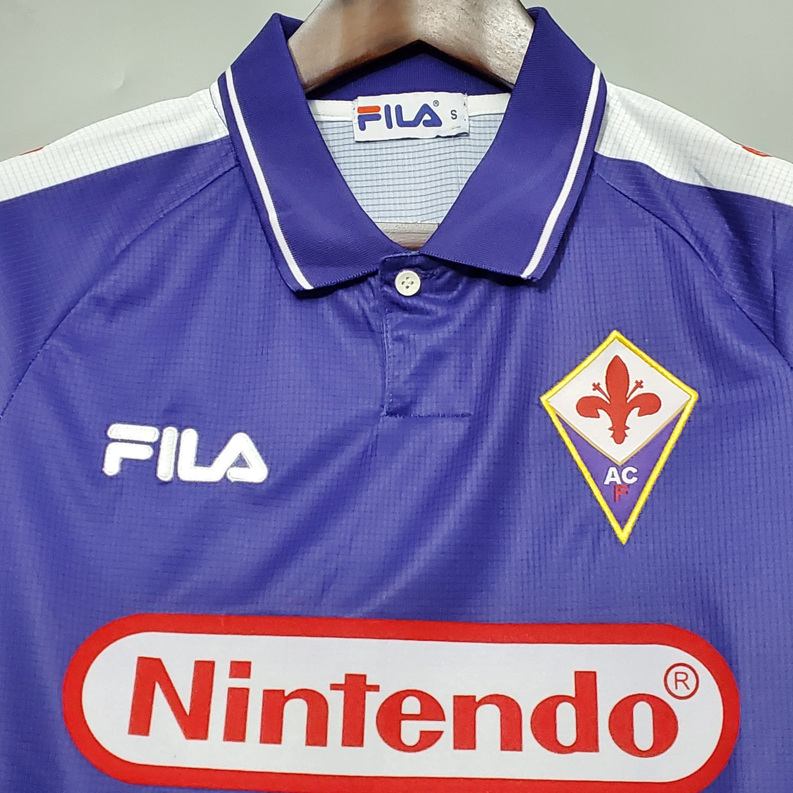 1998/99 Fiorentina RUI COSTA #10 BATISTUTA #9 Home Retro Jersey Fan Version - Image 4