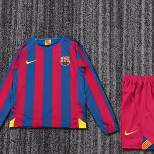 Barcelona 2005/06 Home Retro Kids Jersey (Long Sleeve)