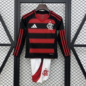 CR Flamengo 2025/26 Home Kids Jersey (Long Sleeve)