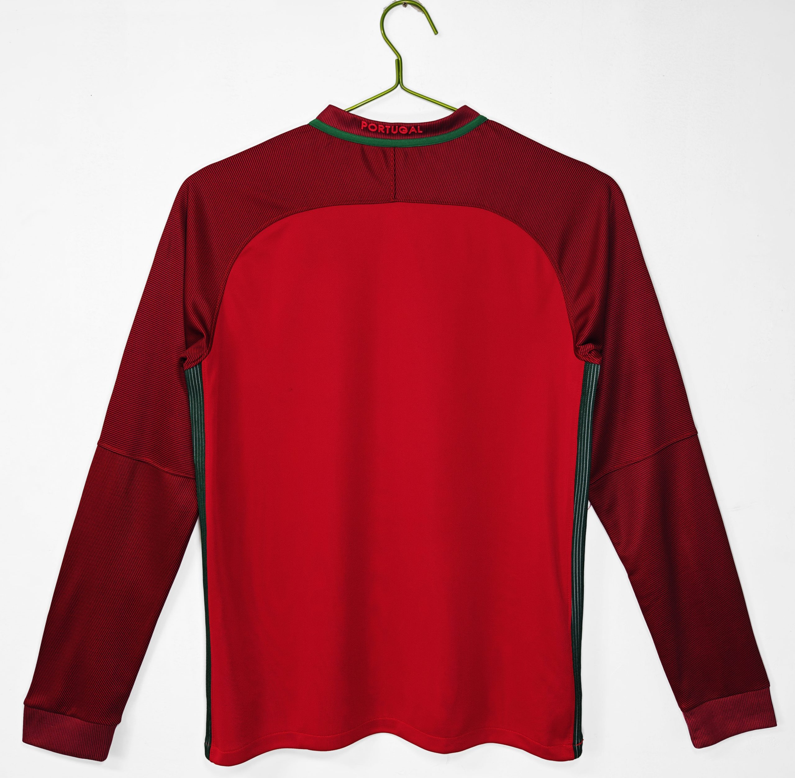 Portugal 2016 Euro Home Retro Jersey (Fan Version, Long Sleeve) - Image 2
