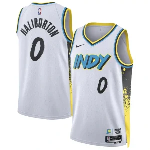 Indiana Pacers Tyrese Haliburton #0 White Swingman Jersey - City Edition