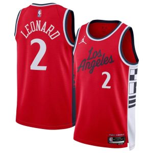 LA Clippers Kawhi Leonard #2 Jordan Brand Red Swingman Jersey - Statement Edition