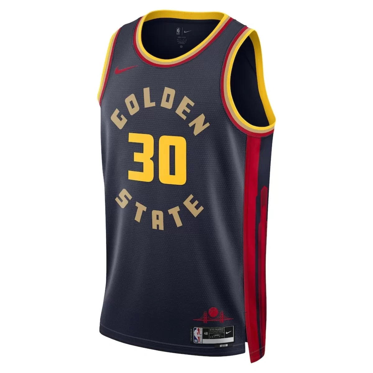 Golden State Warriors Stephen Curry #30 Navy Swingman Jersey - City Edition - Image 3
