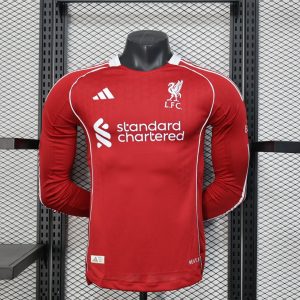 Liverpool 2025/26 Home Jersey (Player Version, Long Sleeve)