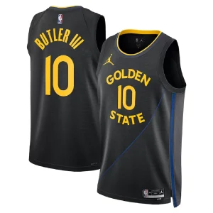 Golden State Warriors Jimmy Butler #10 Black Swingman Jersey - Statement Edition