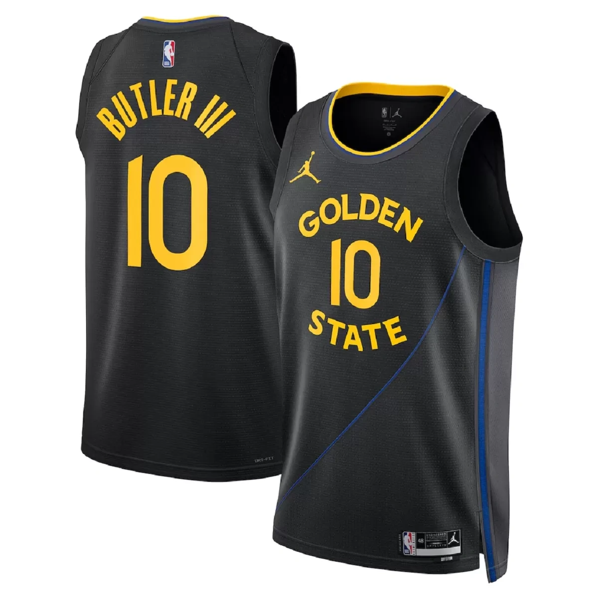 Golden State Warriors Jimmy Butler #10 Black Swingman Jersey - Statement Edition