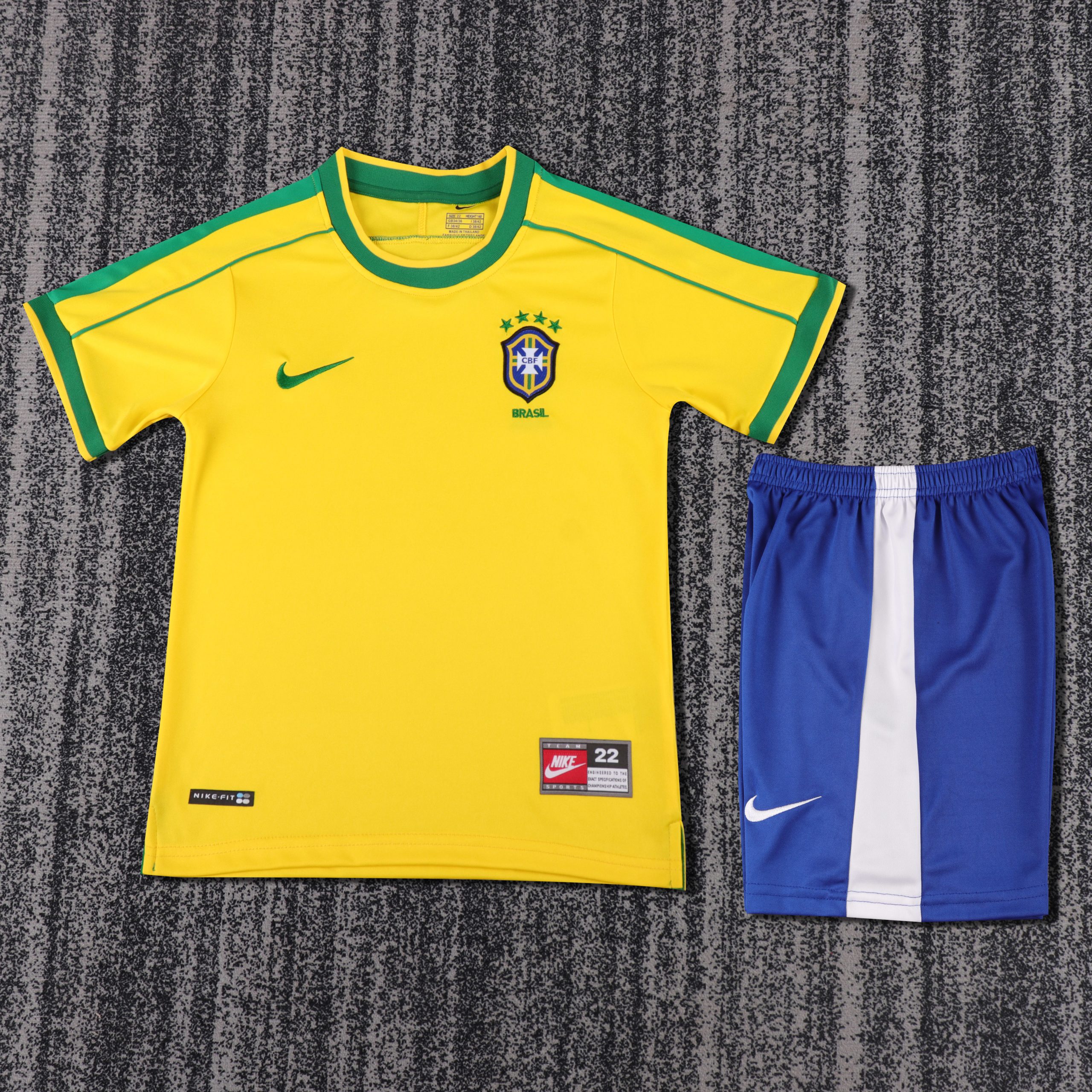Brazil 1998 World Cup Home Kids Kit