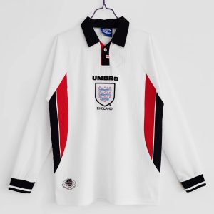 England 1998 World Cup Home Retro Jersey (Fan Version, Long Sleeve)