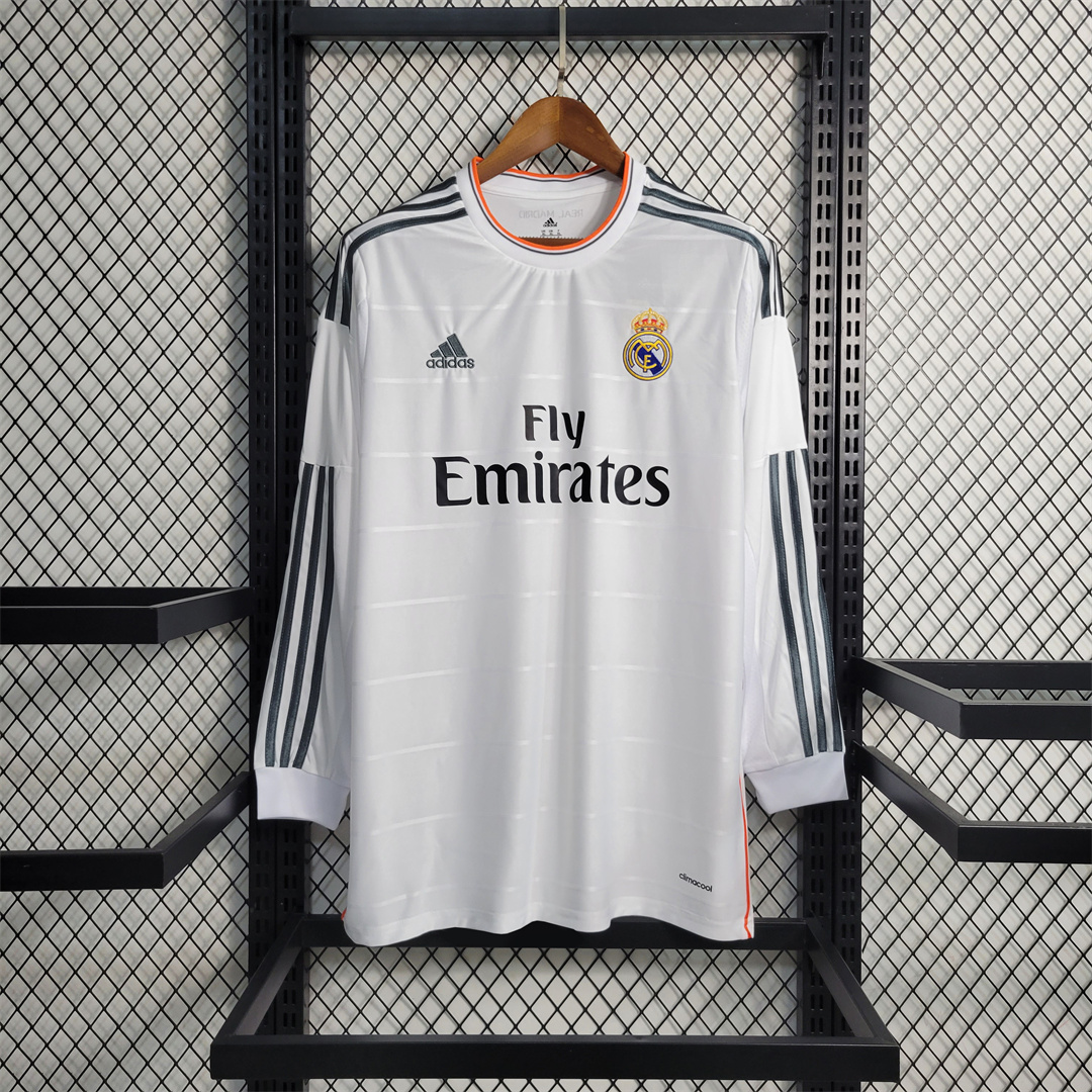 Real Madrid 2013/14 Home Retro Jersey (Fan Version, Long Sleeve)