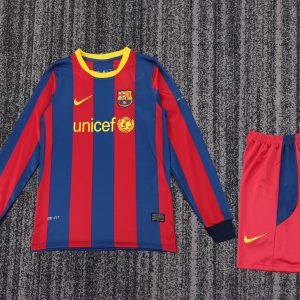 Barcelona 2010/11 Home Retro Kids Jersey (Long Sleeve)