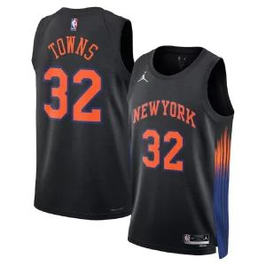 New York Knicks Karl-Anthony Towns #32 Black Swingman Jersey - Statement Edition