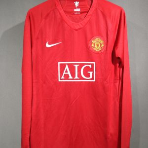 Manchester United 2007/08 Home Retro Jersey (Player Version, Long Sleeve)