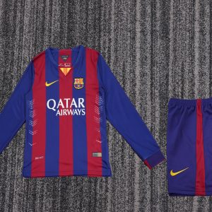 Barcelona 2014/15 Home Retro Kids Jersey (Long Sleeve)
