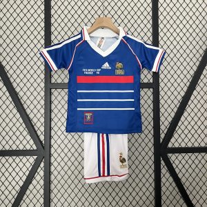 France 1998 World Cup Home Retro Kids Jersey (Fan Version)