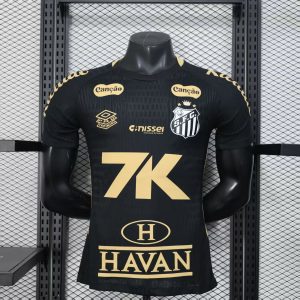 2025/26 Santos FC Black Jersey with All Sponsors Player Version