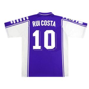 1999/00 Fiorentina BATISTUTA #9 RUI COSTA #10 Home Retro Jersey Fan Version