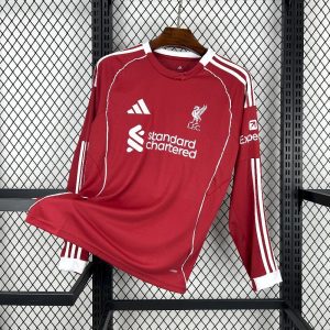 Liverpool 2025/26 Home Jersey (Fan Version, Long Sleeve)