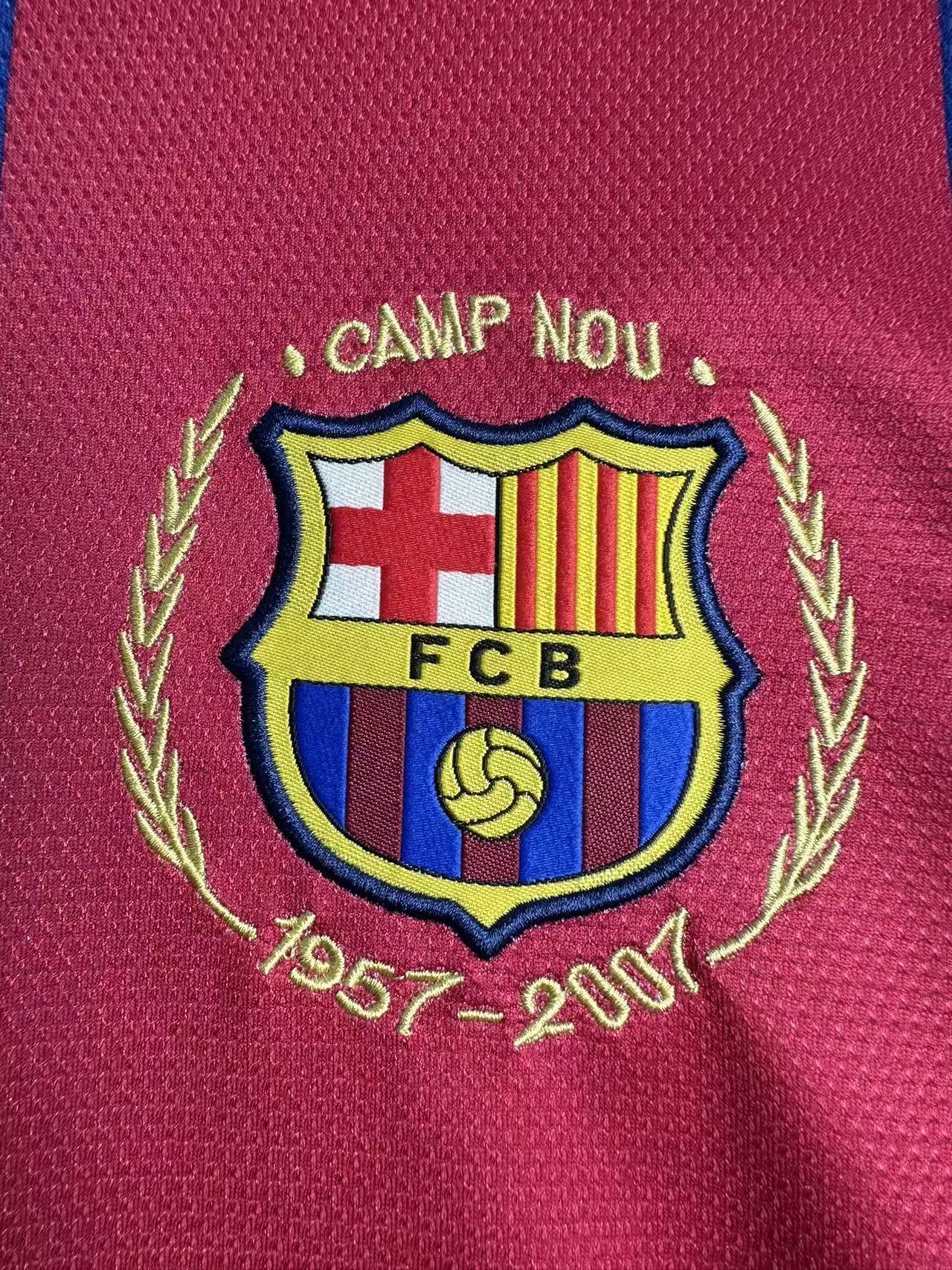 Barcelona 2007/08 Home Retro Jersey (Fan Version, Long Sleeve) - Image 5