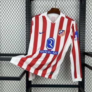 Atletico Madrid 2025/26 Home Jersey (Fan Version, Long Sleeve)