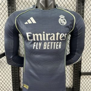 Real Madrid 2025/26 Away Jersey (Player Version, Long Sleeve)