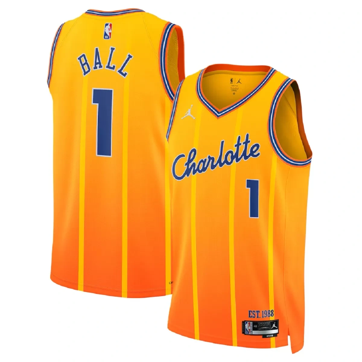Charlotte Hornets LaMelo Ball #1 Orange Swingman Jersey 2025/26 - City Edition