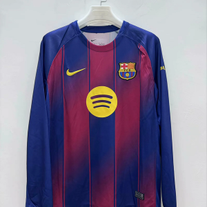 Barcelona 2025/26 Home Jersey (Fan Version, Long Sleeve)
