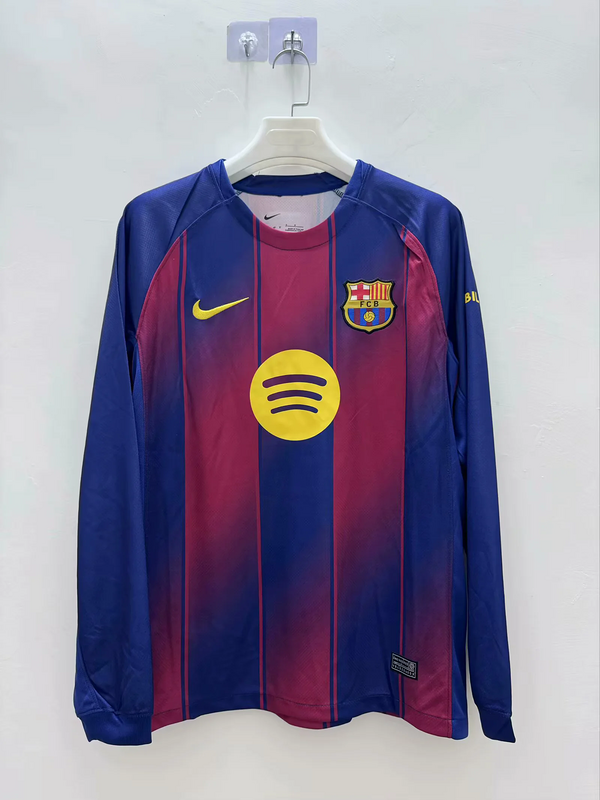 Barcelona 2025/26 Home Jersey (Fan Version, Long Sleeve)