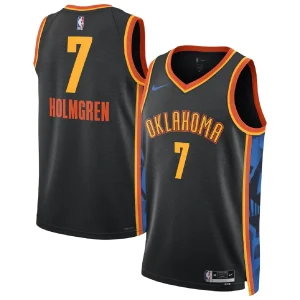 Oklahoma City Thunder Chet Holmgren #7 Black Swingman Jersey - City Edition