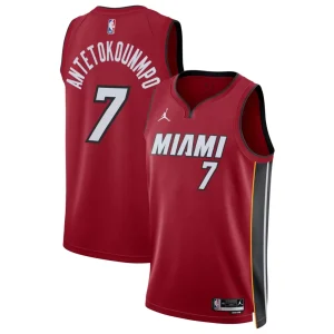 Miami Heat Giannis Antetokounmpo #7 Red Swingman Jersey - Statement Edition