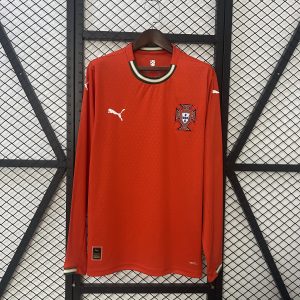 Portugal 2025 Home Jersey (Fan Version, Long Sleeve)