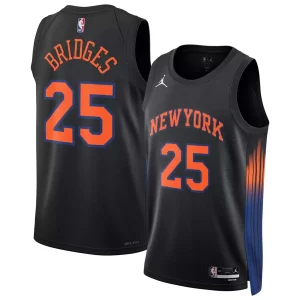 New York Knicks Mikal Bridges #25 Jordan Brand Black Swingman Jersey - Statement Edition