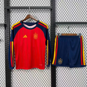 Spain 2026 World Cup Home Kids Jersey (Long Sleeve)