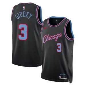 Chicago Bulls Josh Giddey #3 Black 2025/26 Swingman Jersey - City Edition