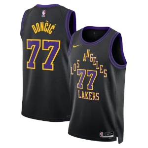 Los Angeles Lakers Luka Dončić #77 Black Swingman Jersey 2025/26 - City Edition