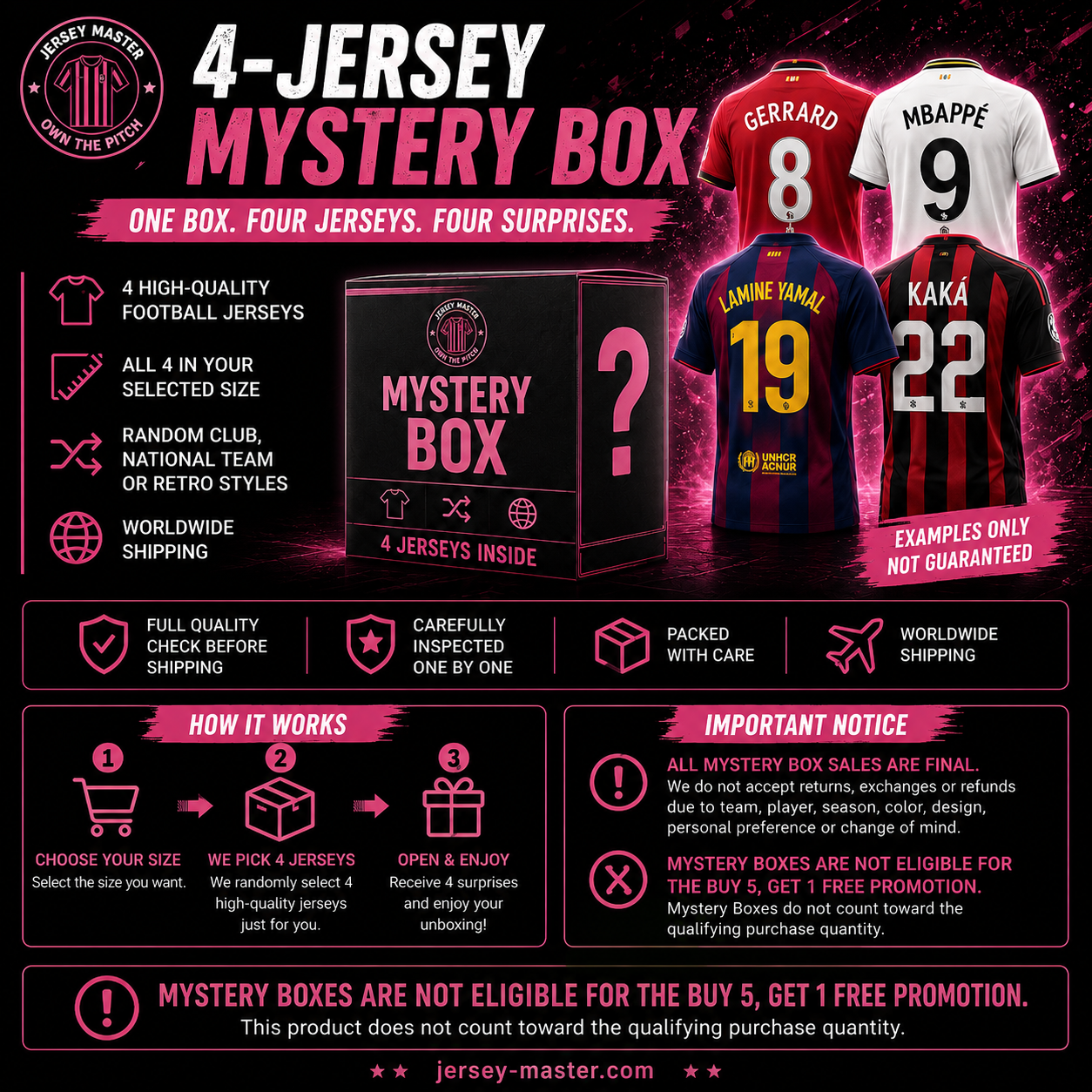 4-Jersey Soccer Mystery Box – High-Quality Football Shirts