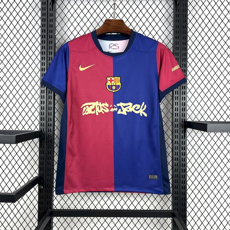 2025/26 Barcelona Home Barça X Spotify X Travis Scott Jersey Fan Version