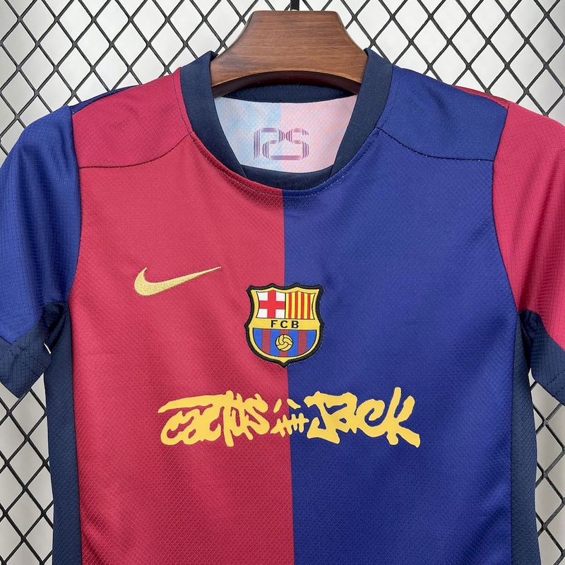 2025/26 Barcelona Home Barça X Spotify X Travis Scott Kids Kit - Image 3