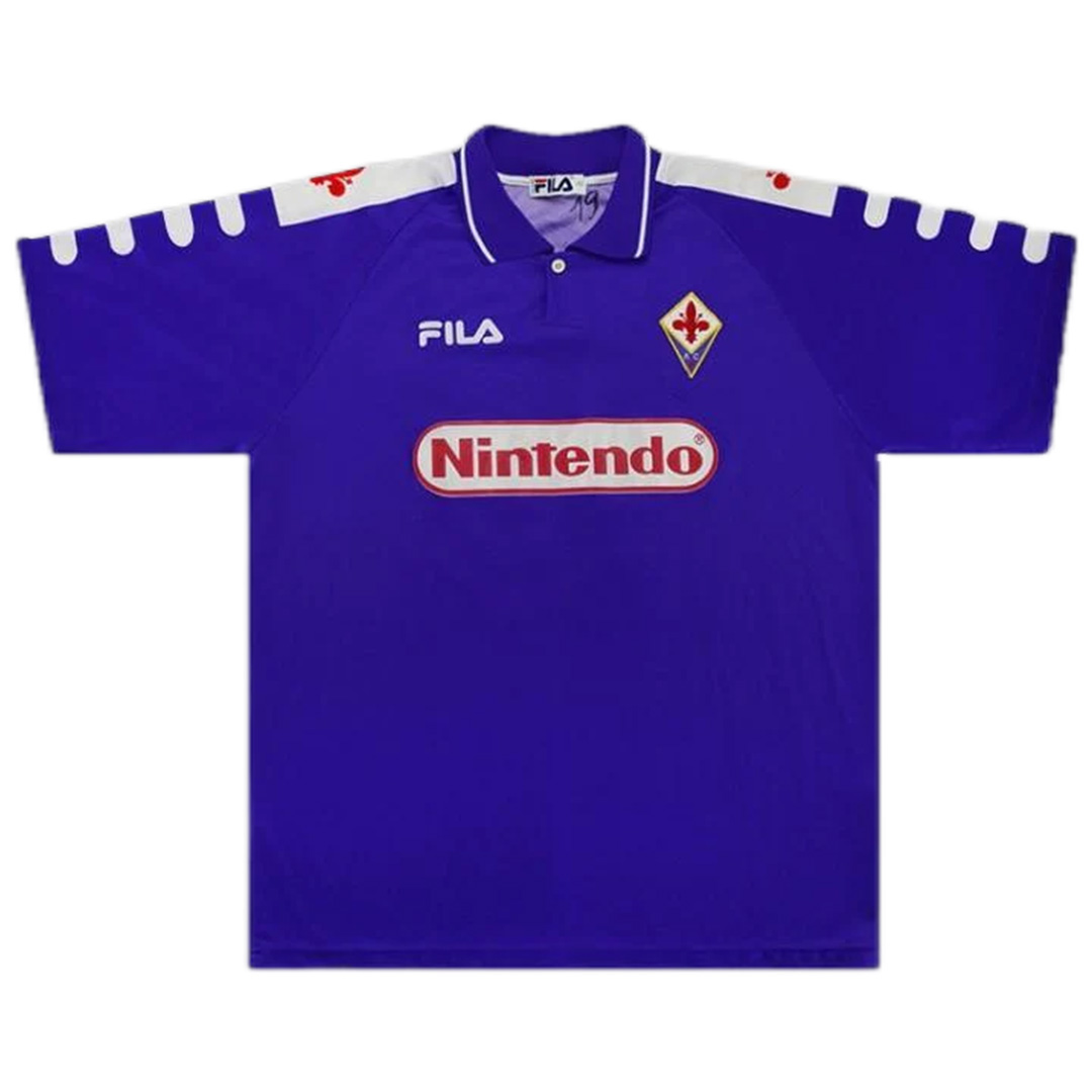 1998/99 Fiorentina RUI COSTA #10 BATISTUTA #9 Home Retro Jersey Fan Version - Image 2