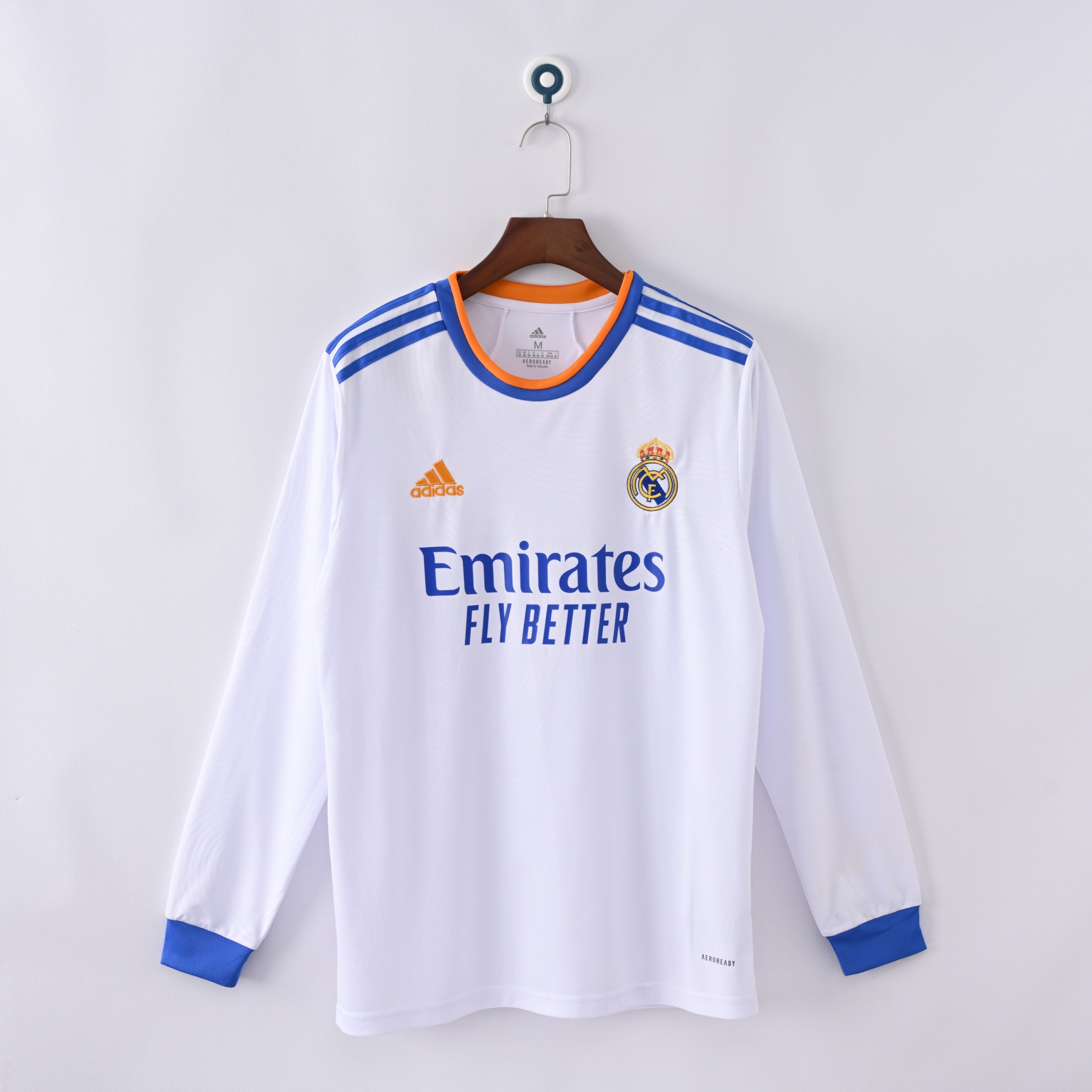 Real Madrid 2021/22 Home Retro Jersey (Fan Version, Long Sleeve)