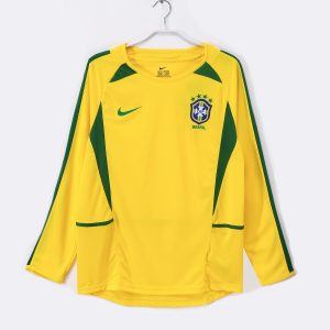 Brazil 2002 World Cup Home Retro Jersey (Fan Version, Long Sleeve)