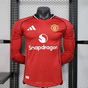Manchester United 2025/26 Home Jersey (Player Version, Long Sleeve)