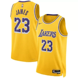 Los Angeles Lakers LeBron James #23 Gold Swingman Jersey - Icon Edition